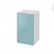 Meuble de salle de bains - Rangement bas - KERIA Bleu - 1 porte - L40 x H70 x P37 cm