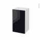 Meuble de salle de bains - Rangement bas - KERIA Noir - 2 tiroirs 1 tiroir à l'anglaise - L40 x H70 x P37 cm