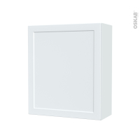 Armoire de salle de bains - Rangement haut - LUPI Blanc - 1 porte - Côtés blancs - L60 x H70 x P27 cm