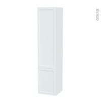 Colonne de salle de bains - 2 portes - LUPI Blanc - Côtés blancs - Version B - L40 x H182 x P40 cm