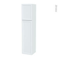 Colonne de salle de bains - 2 portes - LUPI Blanc - Côtés blancs - Version A - L40 x H182 x P40 cm