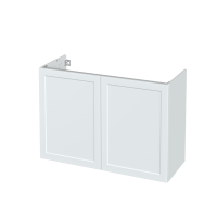 Meuble de salle de bains - Sous vasque - LUPI Blanc - 2 portes - Côtés décors - L100 x H70 x P40 cm