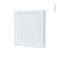 Armoire de toilette - Rangement haut - LUPI Blanc - 1 porte - Côtés décors - L60 x H70 x P17 cm