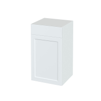 Meuble de salle de bains - Rangement bas - LUPI Blanc - 1 porte 1 tiroir - L40 x H70 x P37 cm
