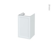 Meuble de salle de bains - Sous vasque - LUPI Blanc - 1 porte - Côtés décors -  L40 x H70 x P40 cm