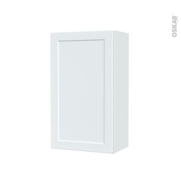 Armoire de salle de bains Rangement haut <br />LUPI Blanc, 1 porte, Côtés blancs, L40 x H70 x P27 cm 