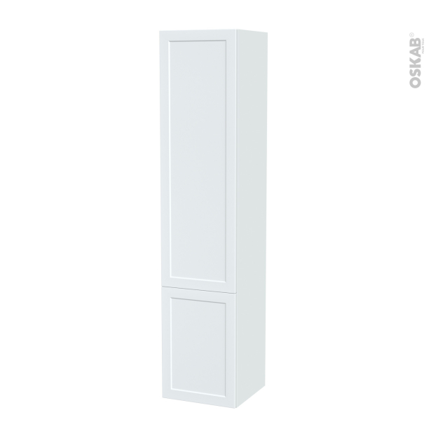 Colonne de salle de bains 2 portes <br />LUPI Blanc, Côtés blancs, Version B, L40 x H182 x P40 cm 
