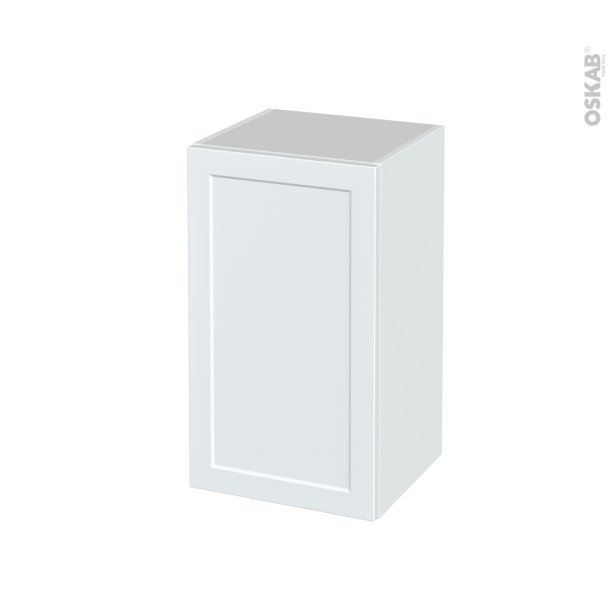 Meuble de salle de bains Rangement bas <br />LUPI Blanc, 1 porte, L40 x H70 x P37 cm 