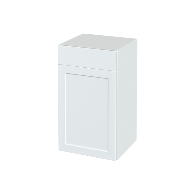 Meuble de salle de bains Rangement bas <br />LUPI Blanc, 1 porte 1 tiroir, L40 x H70 x P37 cm 