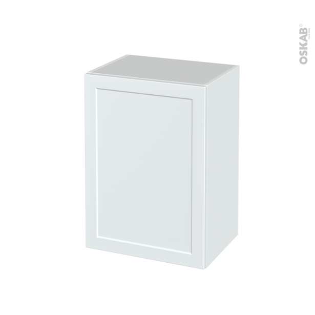 Meuble de salle de bains Rangement bas <br />LUPI Blanc, 1 porte, L50 x H70 x P37 cm 