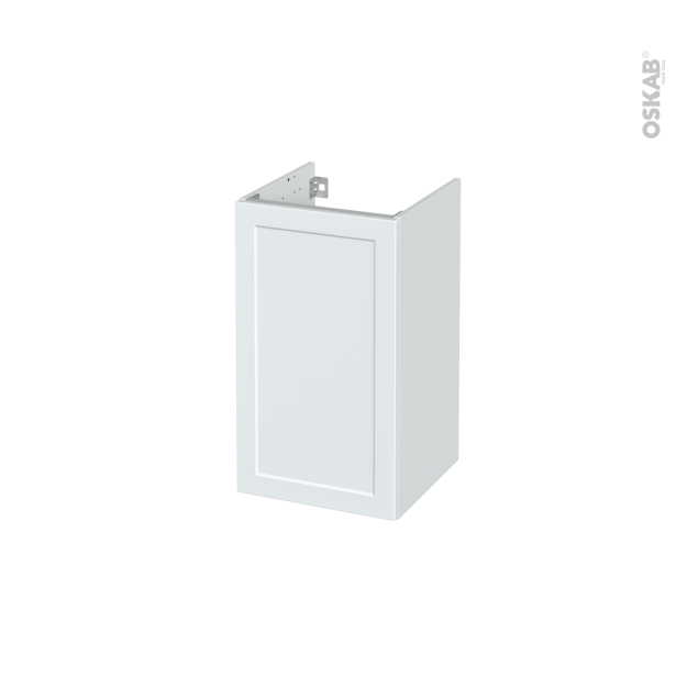 Meuble de salle de bains Sous vasque <br />LUPI Blanc, 1 porte, Côtés décors,  L40 x H70 x P40 cm 