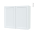 #Armoire de salle de bains Rangement haut <br />LUPI Blanc, 2 portes, Côtés blancs, L80 x H70 x P27 cm 