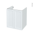 #Meuble de salle de bains Sous vasque <br />LUPI Blanc, 2 portes, Côtés décors, L60 x H70 x P50 cm 