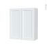 #Armoire de salle de bains Rangement haut <br />LUPI Blanc, 2 portes, Côtés décors, L60 x H70 x P27 cm 