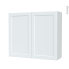 #Armoire de salle de bains Rangement haut <br />LUPI Blanc, 2 portes, Côtés décors, L80 x H70 x P27 cm 