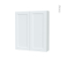 #Armoire de toilette Rangement haut <br />LUPI Blanc, 2 portes, Côtés décors, L60 x H70 x P17 cm 