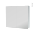 #Armoire de toilette Rangement haut <br />LUPI Blanc, 2 portes miroir, Côtés décors, L80 x H70 x P17 cm 