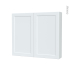 #Armoire de toilette Rangement haut <br />LUPI Blanc, 2 portes, Côtés décors, L80 x H70 x P17 cm 