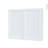 #Armoire de toilette Rangement haut <br />LUPI Blanc, 2 portes, Côtés blancs, L80 x H70 x P17 cm 