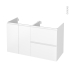 #Meuble de salle de bains Sous vasque <br />IPOMA Blanc mat, 2 portes 2 tiroirs, Côtés décors, L120 x H70 x P50 cm 