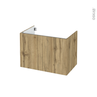 Meuble de salle de bains - Sous vasque - OKA Chêne - 2 portes - Côtés décors - L80 x H57 x P50 cm