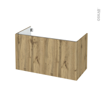 Meuble de salle de bains - Sous vasque - OKA Chêne - 2 portes - Côtés décors - L100 x H57 x P50 cm