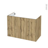 Meuble de salle de bains - Sous vasque - OKA Chêne - 2 portes - Côtés décors - L100 x H70 x P50 cm