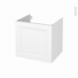 Meuble de salle de bains - Sous vasque - STATIC Blanc - 1 porte - Côtés décors - L60 x H57 x P50 cm