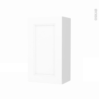 Armoire de salle de bains - Rangement haut - STATIC Blanc - 1 porte - Côtés blancs - L40 x H70 x P27 cm