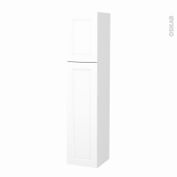 Colonne de salle de bains - 2 portes - STATIC Blanc - Côtés blancs - Version A - L40 x H182 x P40 cm