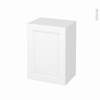 Meuble de salle de bains - Rangement bas - STATIC Blanc - 1 porte - L50 x H70 x P37 cm