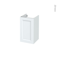 Meuble de salle de bains - Sous vasque - STATIC Blanc - 1 porte - Côtés décors -  L40 x H70 x P40 cm
