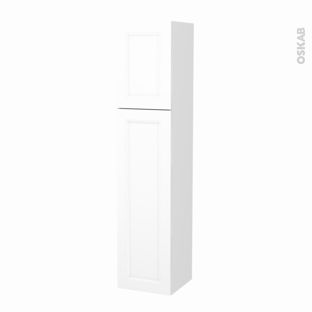 Colonne de salle de bains 2 portes <br />STATIC Blanc, Côtés blancs, Version A, L40 x H182 x P40 cm 