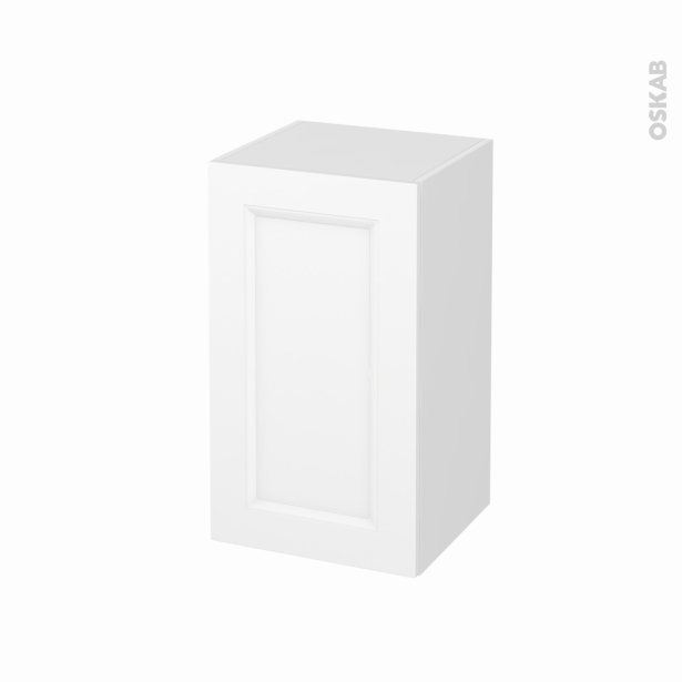 Meuble de salle de bains Rangement bas <br />STATIC Blanc, 1 porte, L40 x H70 x P37 cm 