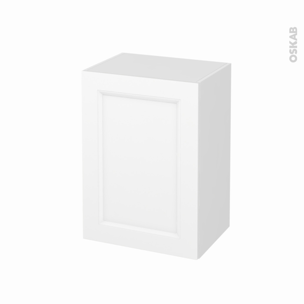 Meuble de salle de bains Rangement bas <br />STATIC Blanc, 1 porte, L50 x H70 x P37 cm 