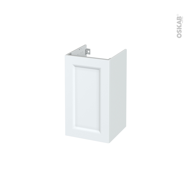 Meuble de salle de bains Sous vasque <br />STATIC Blanc, 1 porte, Côtés décors,  L40 x H70 x P40 cm 