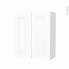 #Armoire de salle de bains - Rangement haut - STATIC Blanc - 2 portes - Côtés blancs - L60 x H70 x P27 cm