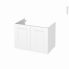 #Meuble de salle de bains Sous vasque <br />STATIC Blanc, 2 portes, Côtés décors, L80 x H57 x P50 cm 