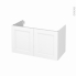 #Meuble de salle de bains Sous vasque <br />STATIC Blanc, 2 portes, Côtés décors, L100 x H57 x P50 cm 