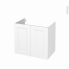 #Meuble de salle de bains Sous vasque <br />STATIC Blanc, 2 portes, Côtés décors, L80 x H70 x P50 cm 