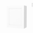 #Armoire de salle de bains - Rangement haut - STATIC Blanc - 1 porte - Côtés décors - L60 x H70 x P27 cm