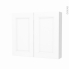 #Armoire de toilette Rangement haut <br />STATIC Blanc, 2 portes, Côtés blancs, L80 x H70 x P17 cm 