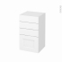 #Meuble de salle de bains - Rangement bas - STATIC Blanc - 4 tiroirs - L40 x H70 x P37 cm