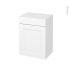 #Meuble de salle de bains Rangement bas <br />STATIC Blanc, 1 porte 1 tiroir, L50 x H70 x P37 cm 
