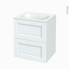 #Meuble de salle de bains Plan vasque NEMA <br />STATIC Blanc, 2 tiroirs, Côtés décors, L60,5 x H71,5 x P50,6 cm 