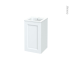 #Meuble de salle de bains Plan vasque ODON <br />STATIC Blanc, 1 porte, Côtés décors,  L41 x H71,5 x P41 cm 