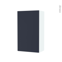 Armoire de salle de bains - Rangement haut - TIA Bleu nuit - 1 porte - Côtés blancs - L40 x H70 x P27 cm