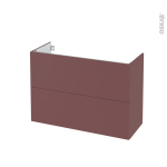 Meuble de salle de bains Rangement bas TIA Rouge terracotta 4 tiroirs L40 x  H70 x P37 cm - Oskab