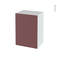 Meuble de salle de bains - Rangement bas - TIA Rouge terracotta - 1 porte - L50 x H70 x P37 cm
