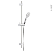 Pack douchette - INOR - Flexible et barre de douche - Diamètre 102 - Blanc et chromé
